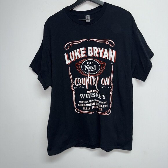 Luke Bryan Country On Tour 2023 Shirt Adult Extra Large Black Graphic Double - Picture 1 of 7